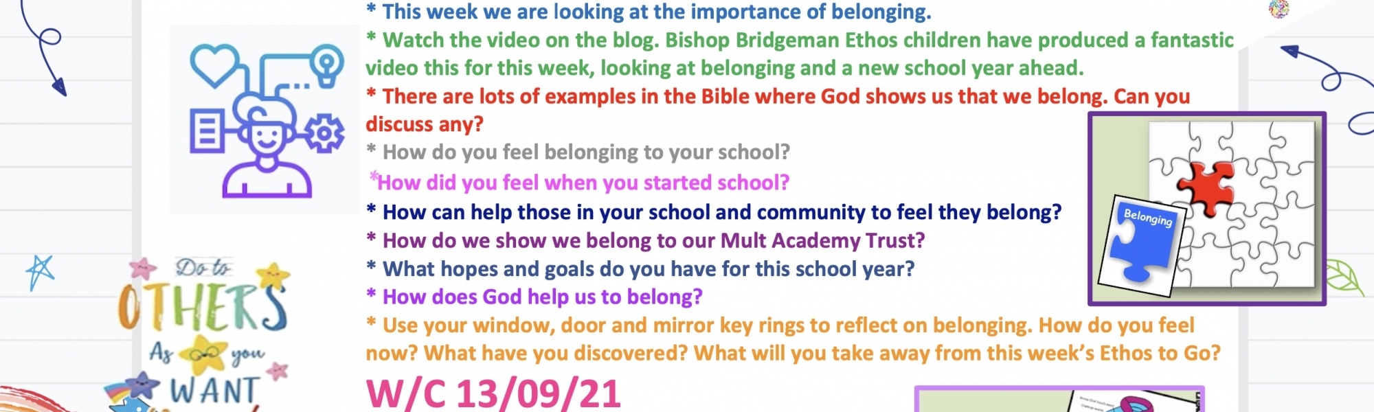 Ethos to Go W/C 13/09/21 Belonging