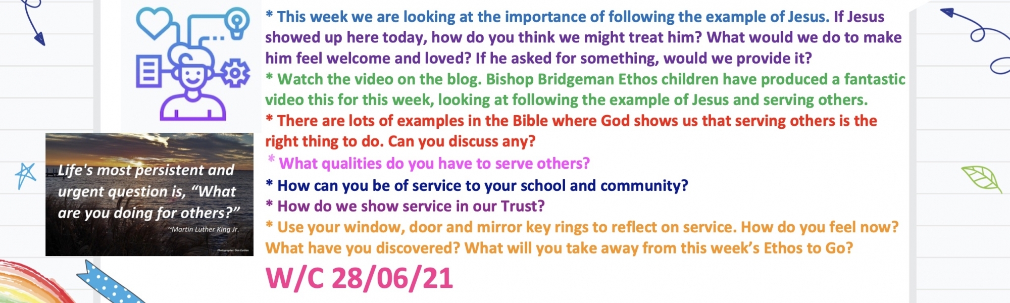 Following the example of Jesus- serving others