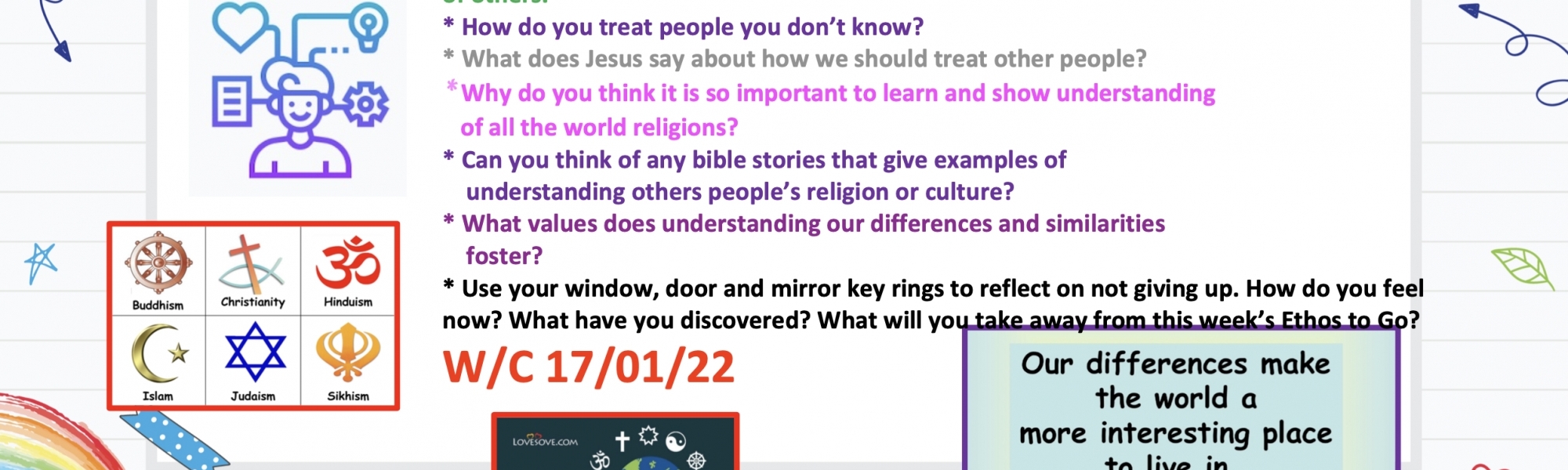 W/C 17/01/22 World Religion Day